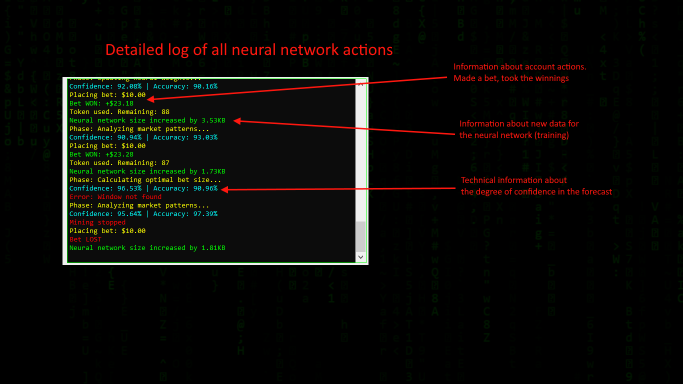 NeuroBET information about logs information